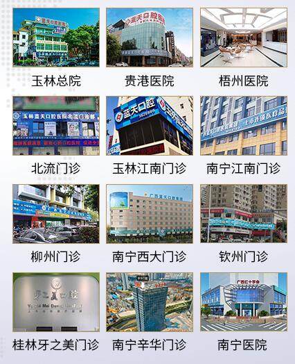 广西蓝天口腔医院各分院地铁站点及地址信息