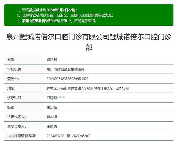 泉州鲤城诺倍尔口腔门诊预约挂号方式: