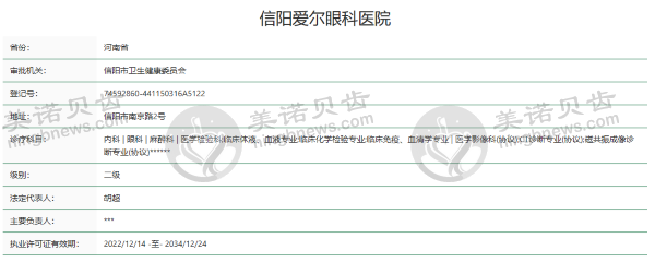 信阳爱尔眼科医院资质